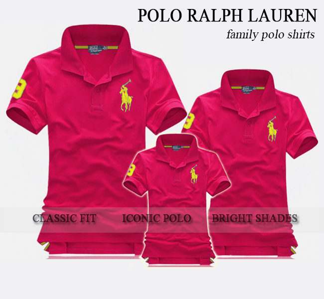 Áo thun gia đình Polo màu hồng sen